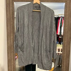 Gray quarter length cardigan, long sleeve